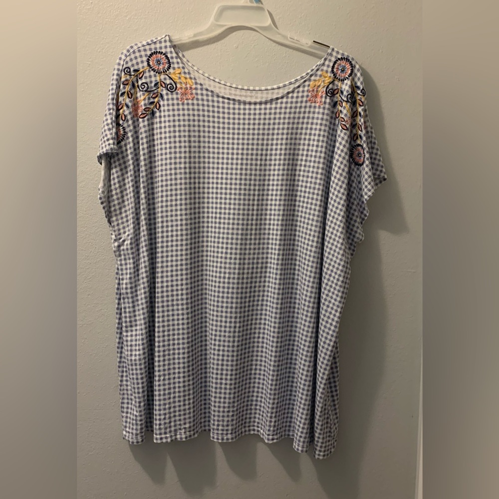 Blue & White check Tunic! 3X.  Woman Within